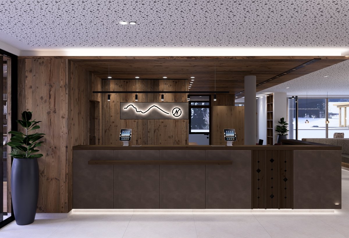 Der neue Rezeptionsbereich © Voglauer Hotel Concept / Gschwandtner & Zwilling GmbH