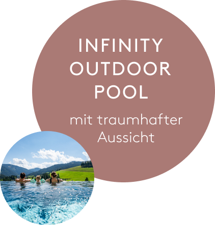 Neues Freibad, Außenpool, Infinity Pool im Hotel Neubergerhof, 4-Sterne Hotel in Filzmoos, Salzburger Land
